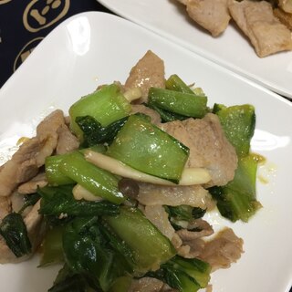 豚薄切り肉と青梗菜の甘辛生姜炒め